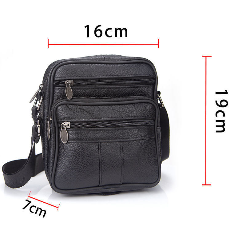 Vertical Head Layer Cowhide Casual One-shoulder Messenger Bag