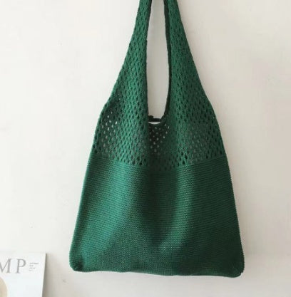 Simple Vintage Cutout Knit Tote Bag