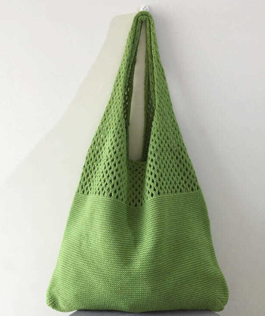 Simple Vintage Cutout Knit Tote Bag