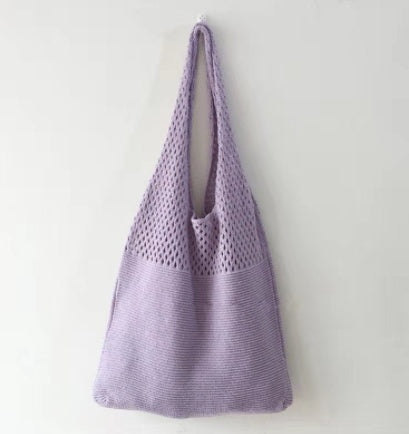 Simple Vintage Cutout Knit Tote Bag