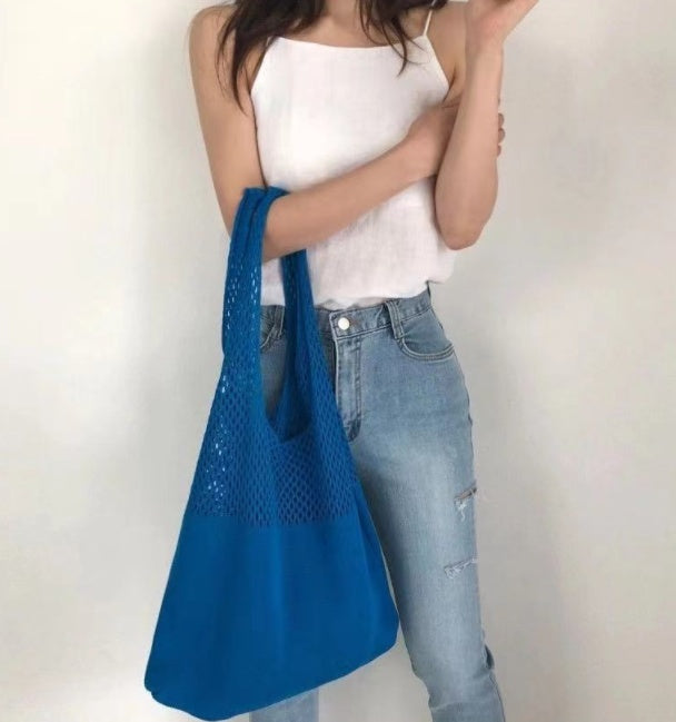 Simple Vintage Cutout Knit Tote Bag