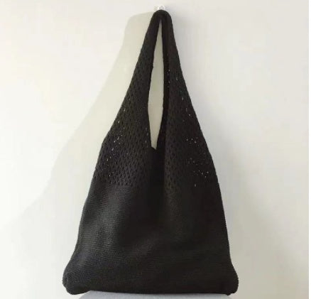 Simple Vintage Cutout Knit Tote Bag