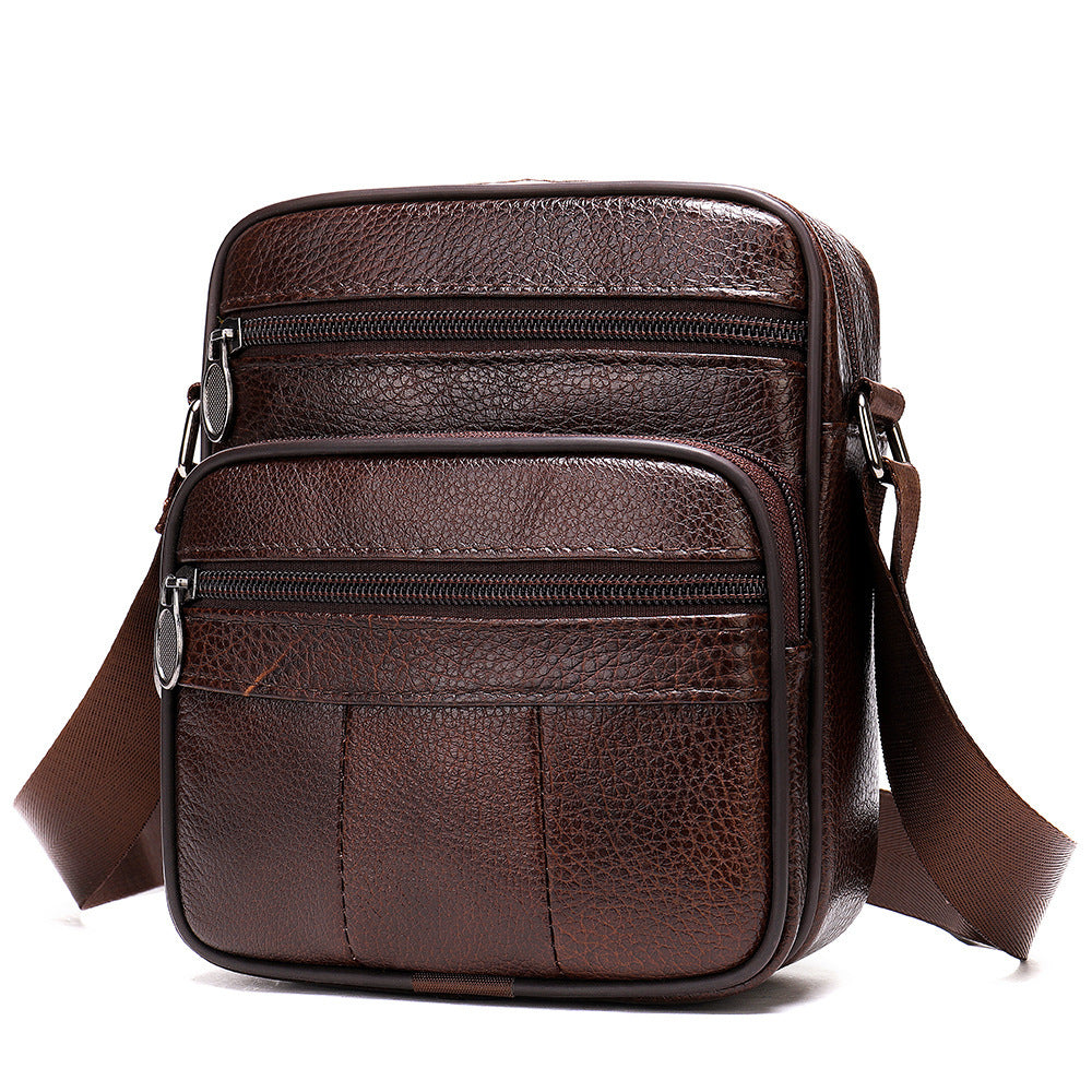 Vertical Head Layer Cowhide Casual One-shoulder Messenger Bag