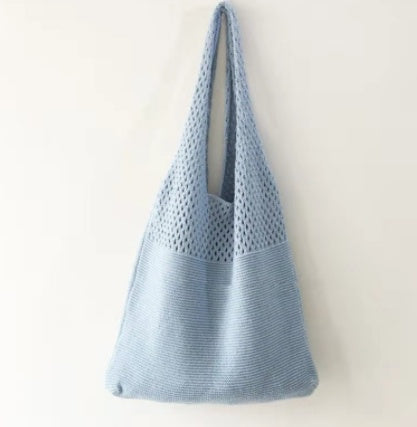 Simple Vintage Cutout Knit Tote Bag