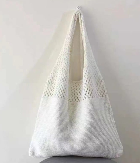 Simple Vintage Cutout Knit Tote Bag
