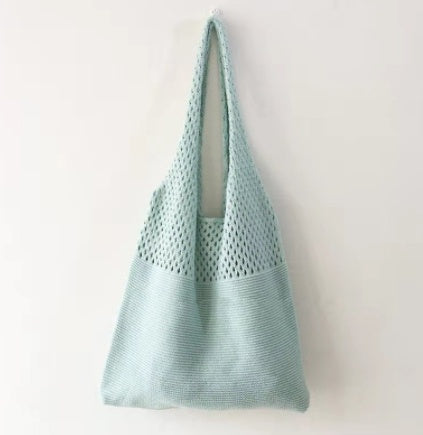 Simple Vintage Cutout Knit Tote Bag