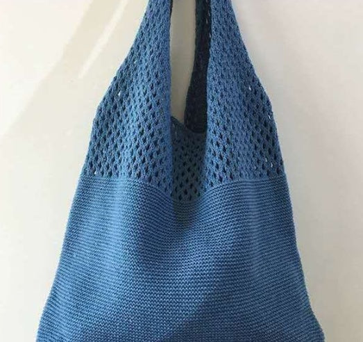 Simple Vintage Cutout Knit Tote Bag