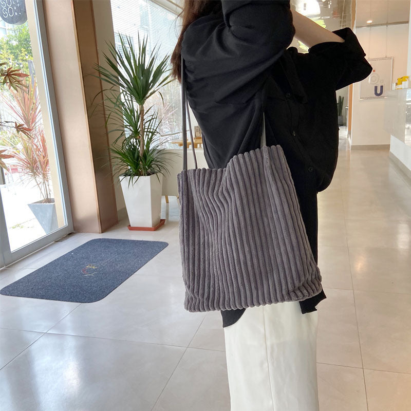 Casual Tote Bag Corduroy Bucket